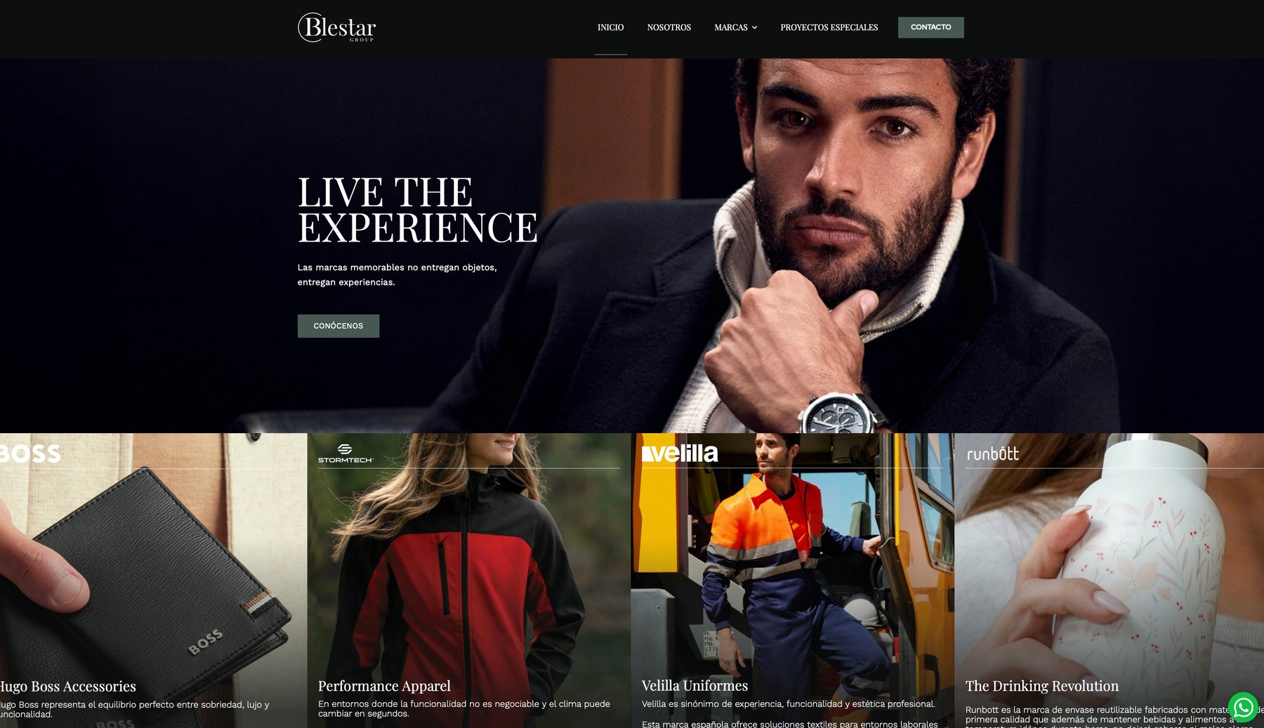Captura de la nueva web corporativa de Blestar Group tras el rebranding